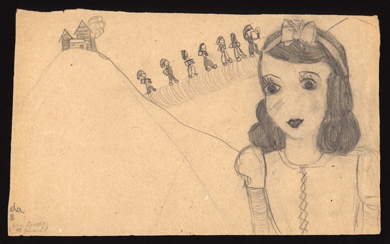 Picture of Cinderella drawn by Eva in the Terezin Ghetto, Jewish Museum in Prague, © Evelina Merová