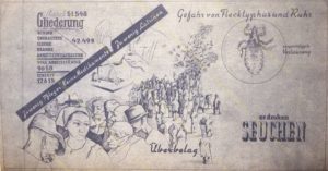 Petr Kien: Illustration to the report on the state of health, Terezín, 1942; oficial production, Terezin Memorial, PT 10128