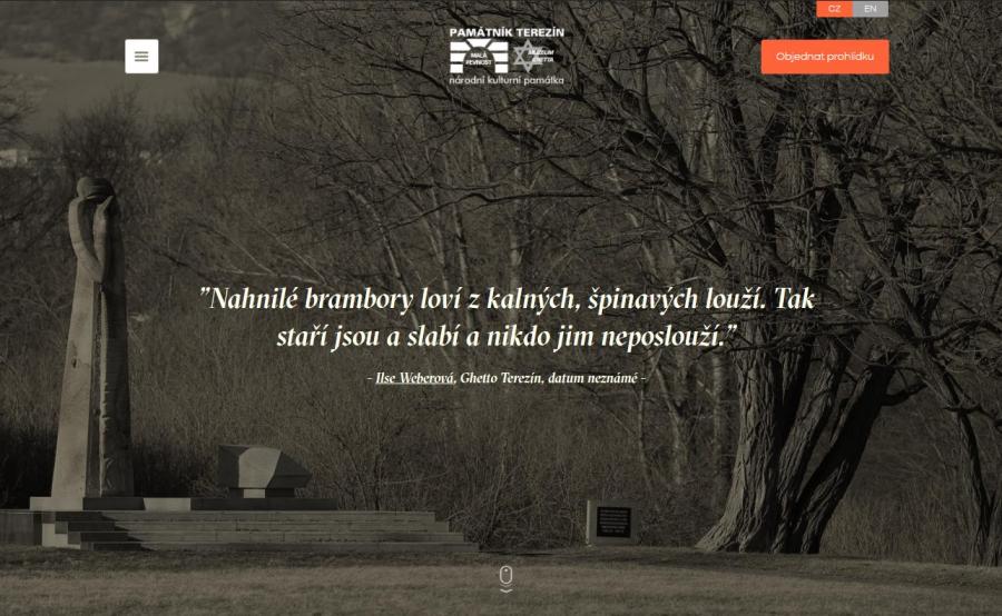 Homepage of the Terezín Memorial´s new website.
