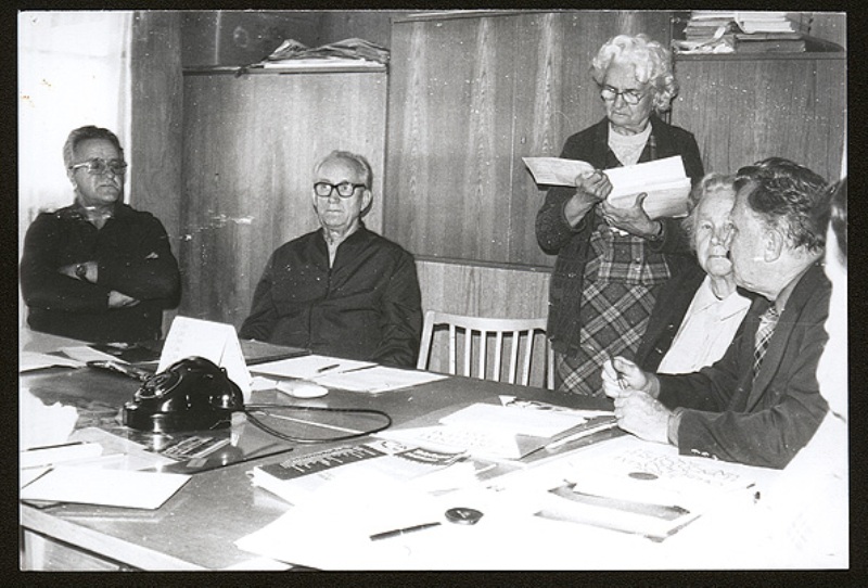 A meeting with former inmates in Rakovník and recording of thein recollections, October 1983